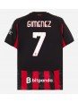 AC Milan Santiago Gimenez #7 Replika Hemmakläder 2025-26 Kortärmad